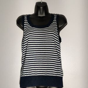 📏Vintage LL Bean Cotton Cashmere Striped Sweater Vest